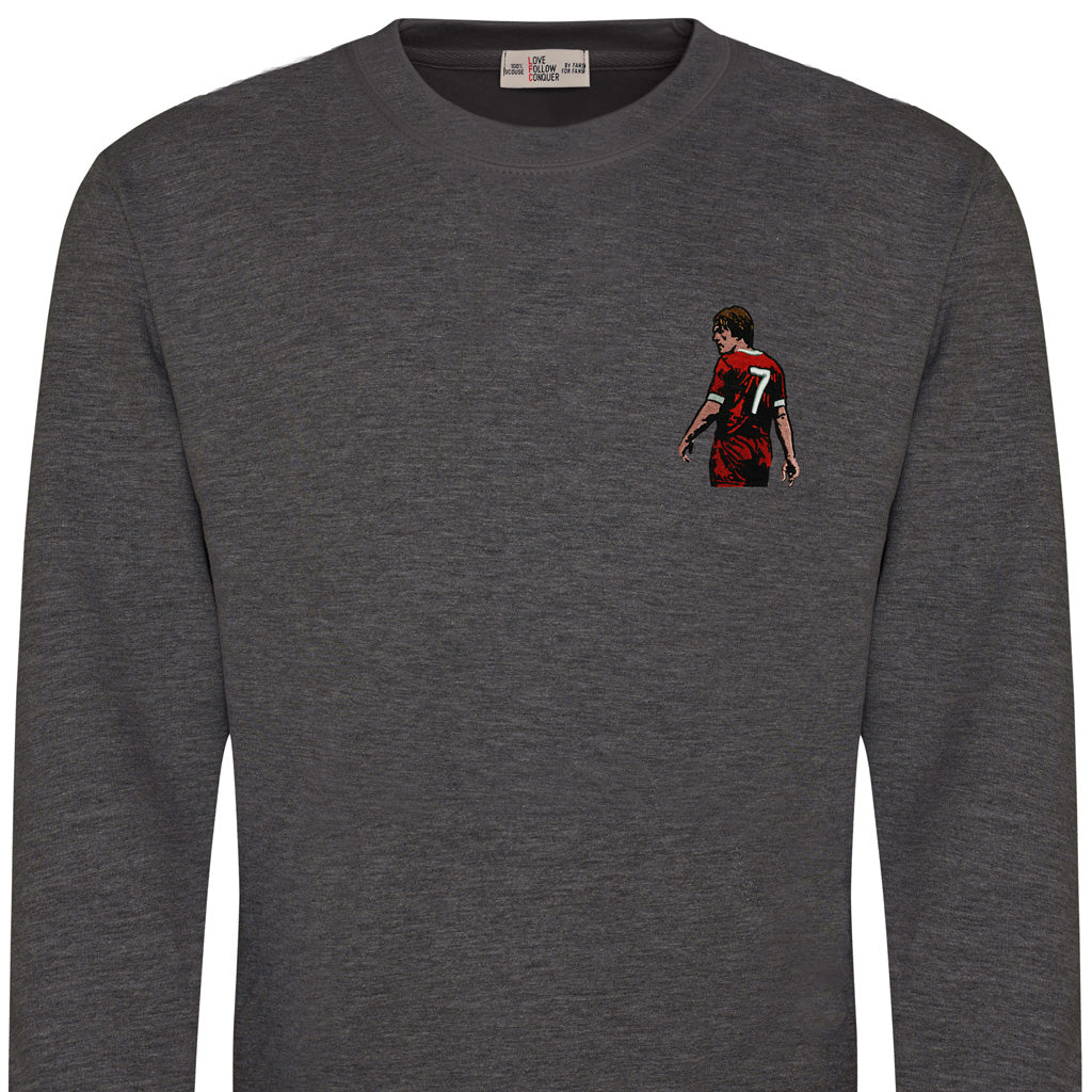 Love Follow Conquer Sweatshirts Liverpool Kenny Dalglish inspired charcoal sweatshirt