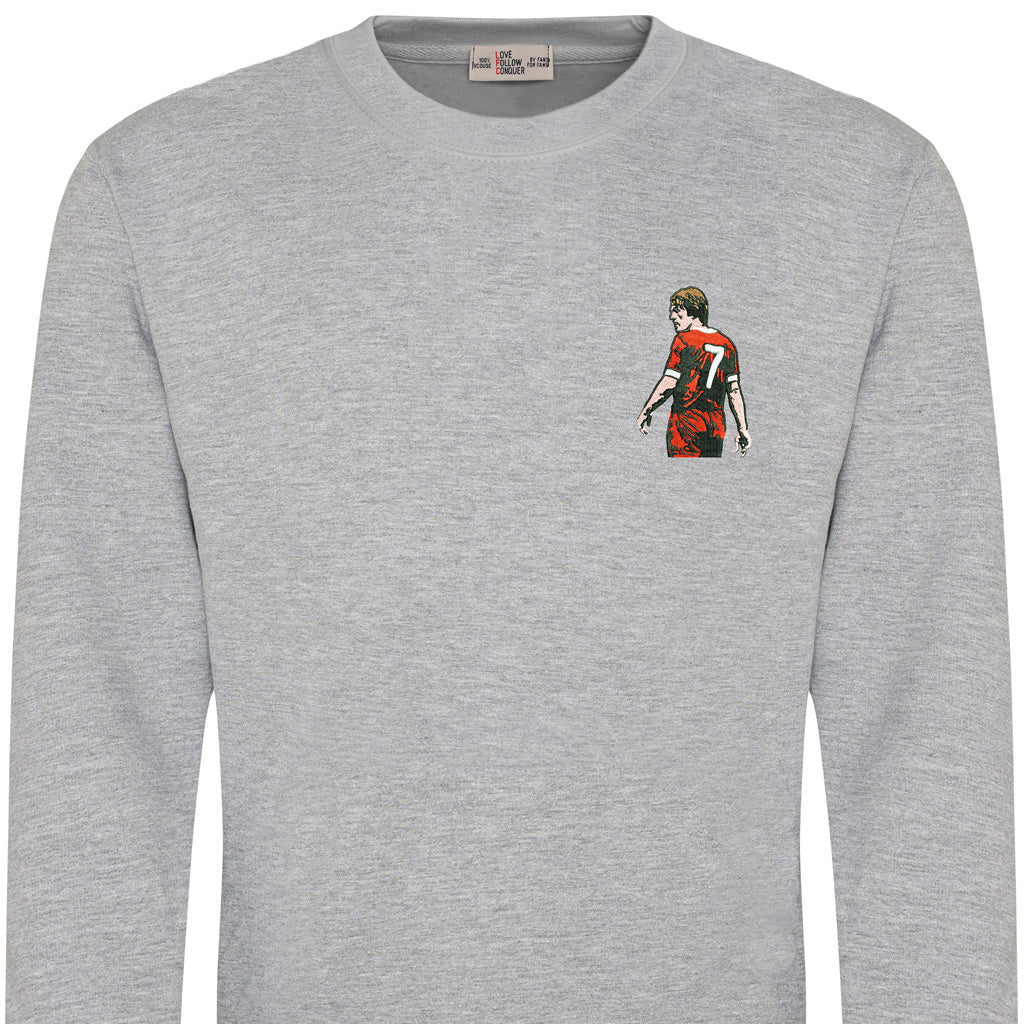 Love Follow Conquer Sweatshirt Liverpool Kenny Dalglish inspired grey sweatshirt