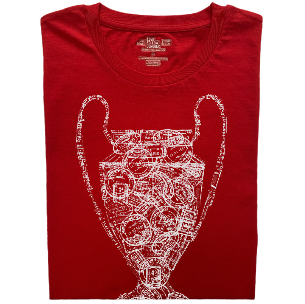 Love Follow Conquer T-Shirts Liverpool Old Big Ears red t-shirt