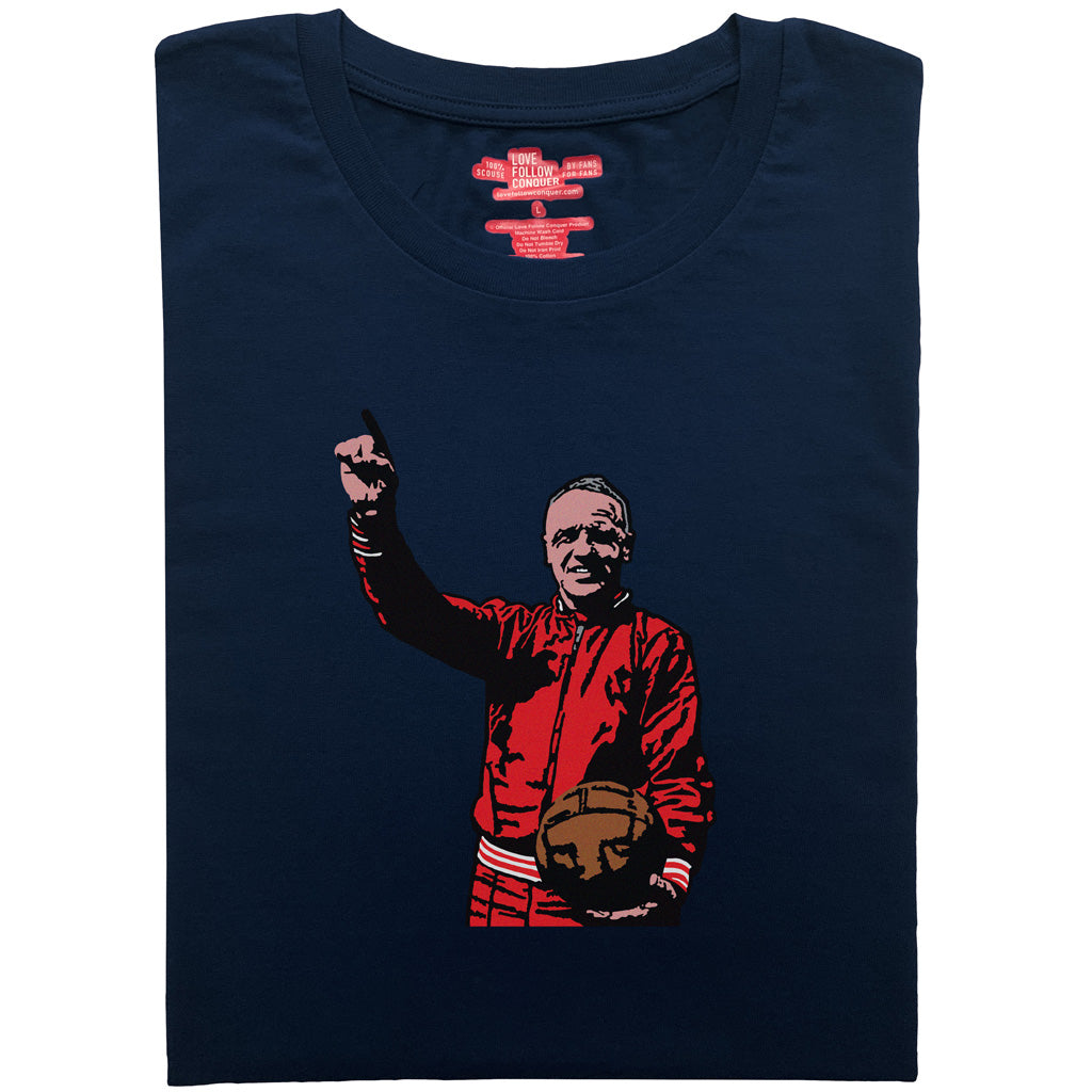 Love Follow Conquer T-Shirts Liverpool Shankly inspired navy t-shirt