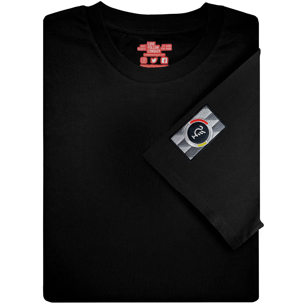 Love Follow Conquer T-Shirts Liverpool Spion Retro black t-shirt