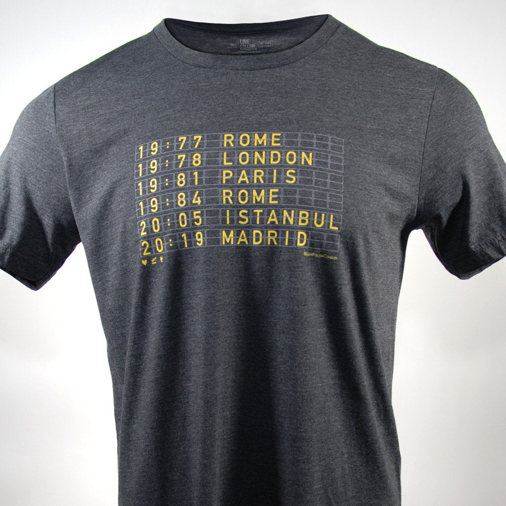 Love Follow Conquer T-Shirts Liverpool 6 Times charcoal t-shirt