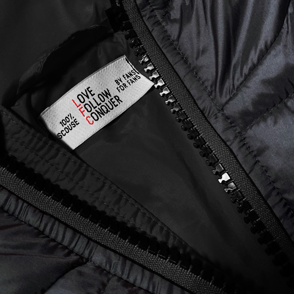 Love Follow Conquer Jackets Liverpool Awayday Puffa Coat black