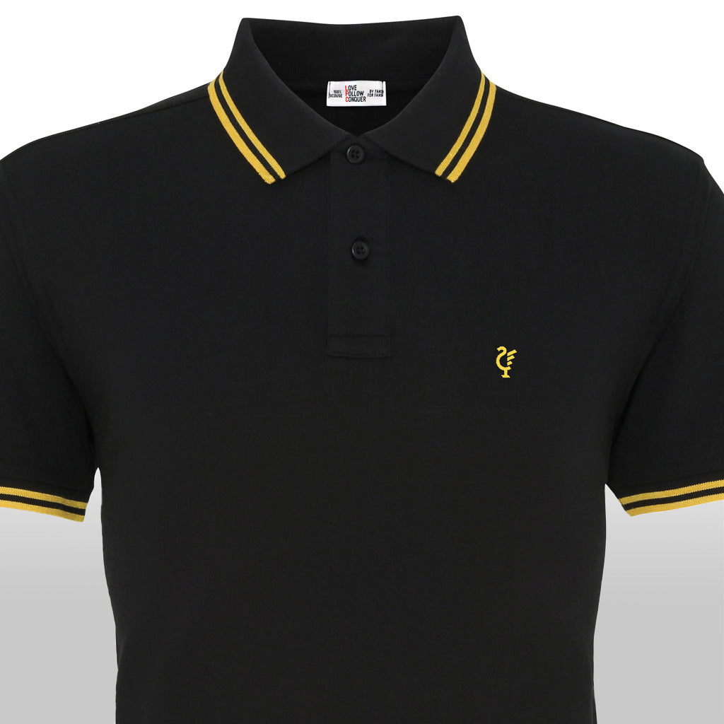 Love Follow Conquer Polos Liverpool Scouse 77 Polo Black/Yellow
