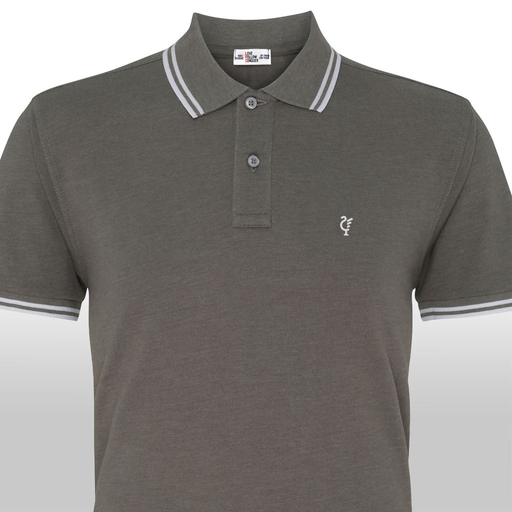 Love Follow Conquer Polos Liverpool Scouse 77 Polo Charcoal/White