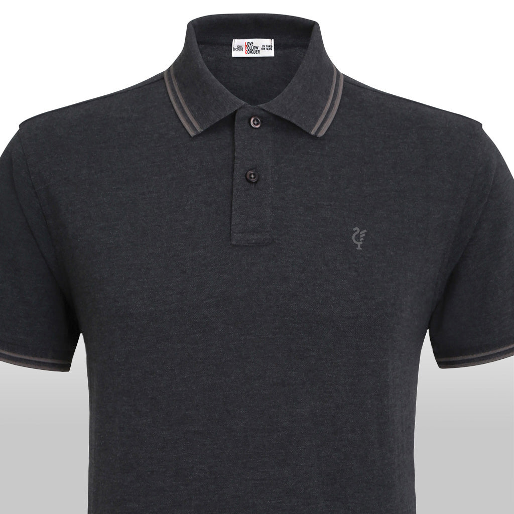 Love Follow Conquer Polos Liverpool Scouse 77 Polo Charcoal/Grey