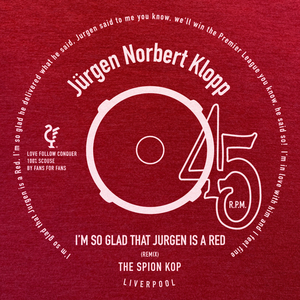 Love Follow Conquer T-Shirts Liverpool - I'm So Glad Jurgen red t-shirt