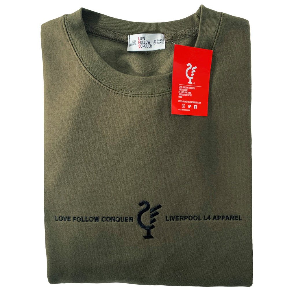 Love Follow Conquer Sweatshirts Liverpool Sweatshirt olive