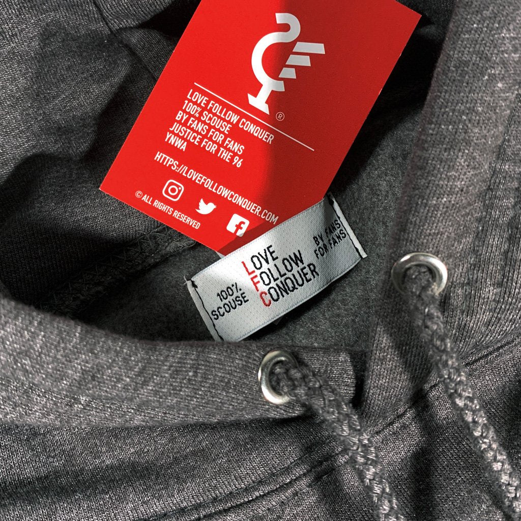 Love Follow Conquer Hoodies Classic Liverpool 6 Times Classic charcoal hoodie