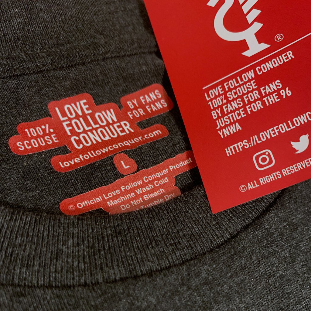 Love Follow Conquer T-Shirts Liverpool 6 Times charcoal t-shirt