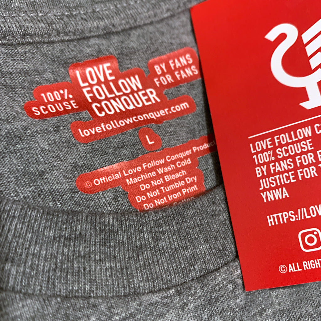 Love Follow Conquer T-Shirts Liverpool Originals Liverpool grey t-shirt