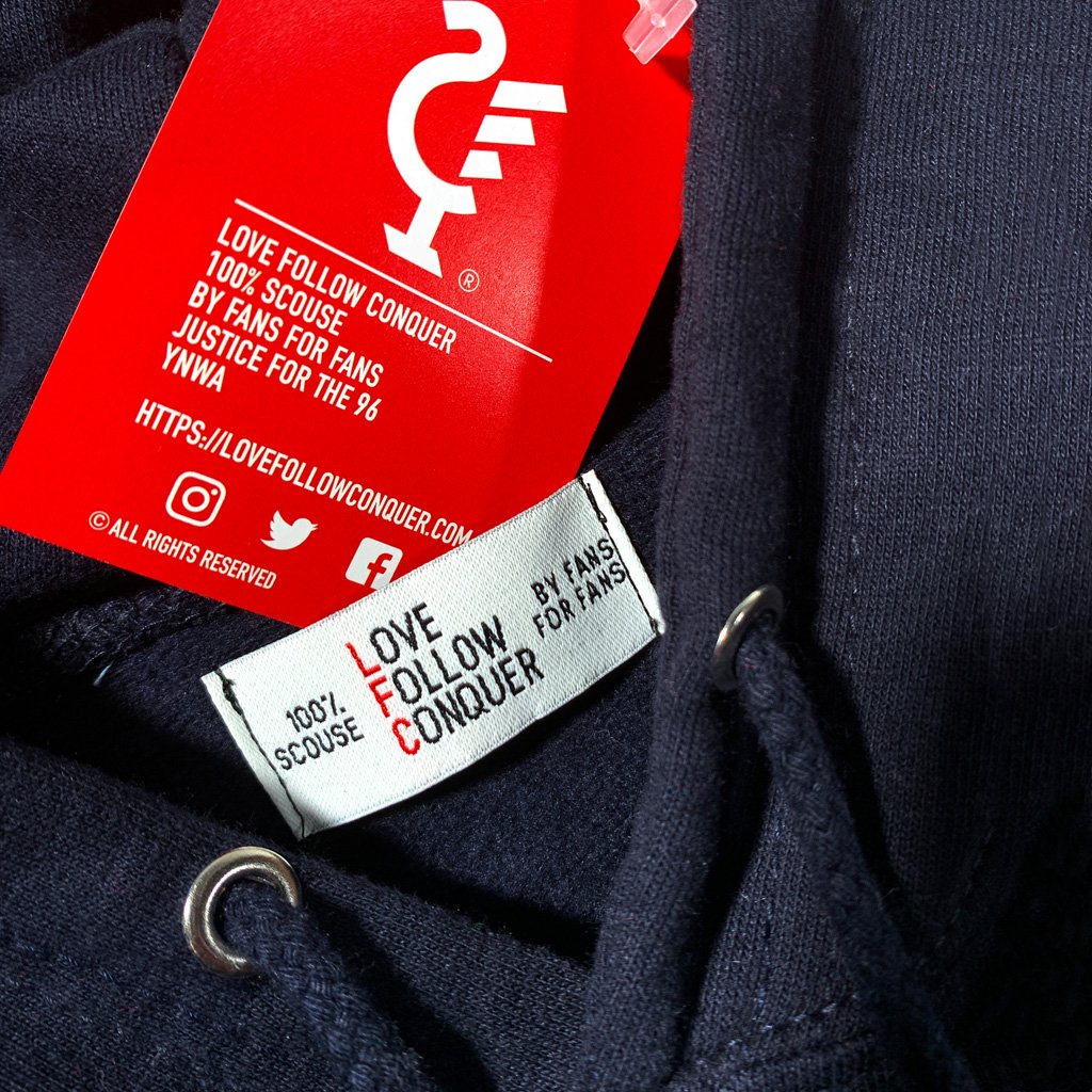 Love Follow Conquer Hoodies Classic Liverpool Scouse 77 Classic navy hoodie