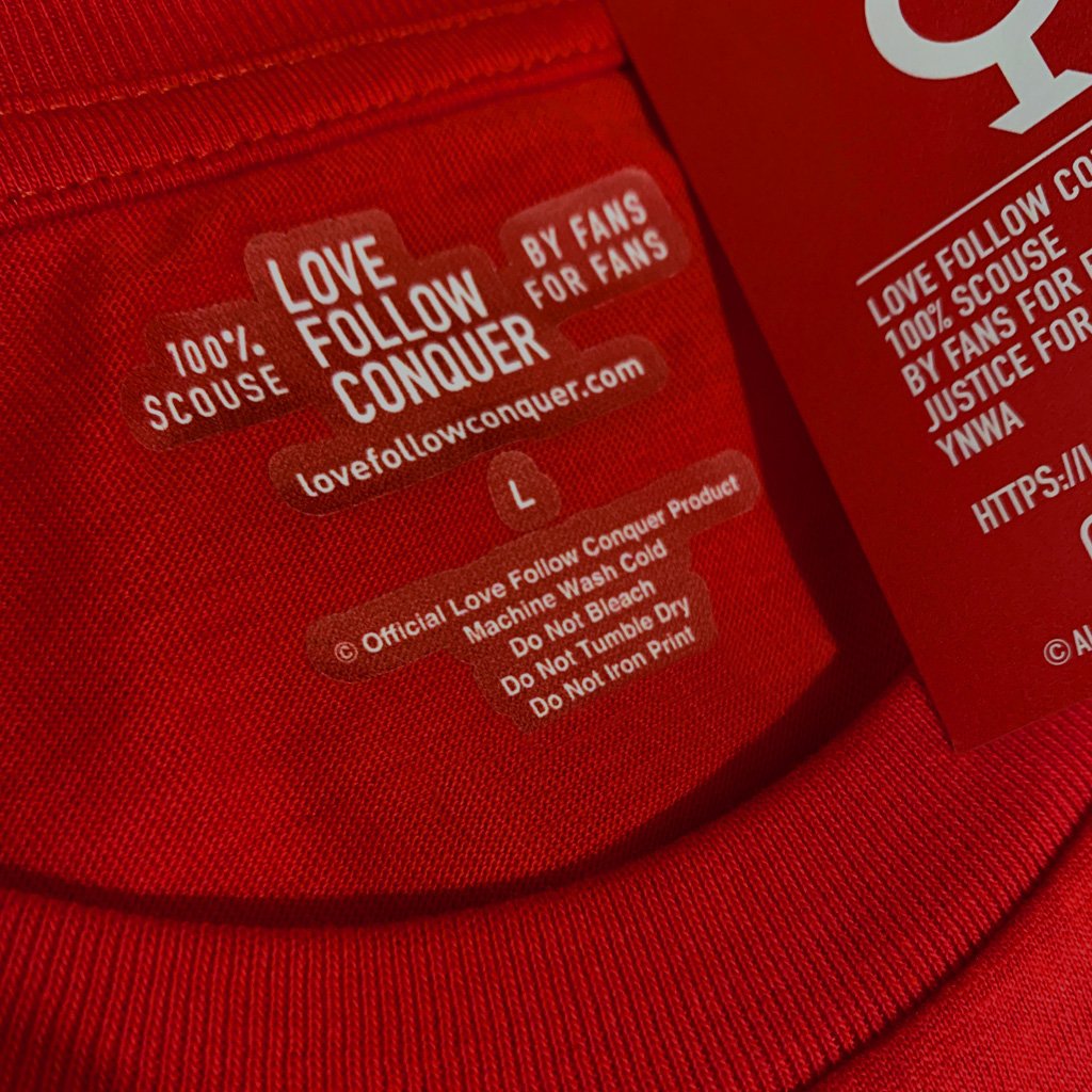 Love Follow Conquer T-Shirts Liverpool Old Big Ears red t-shirt