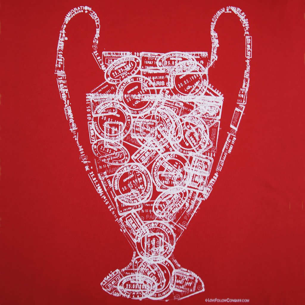 Love Follow Conquer T-Shirts Liverpool Old Big Ears red t-shirt