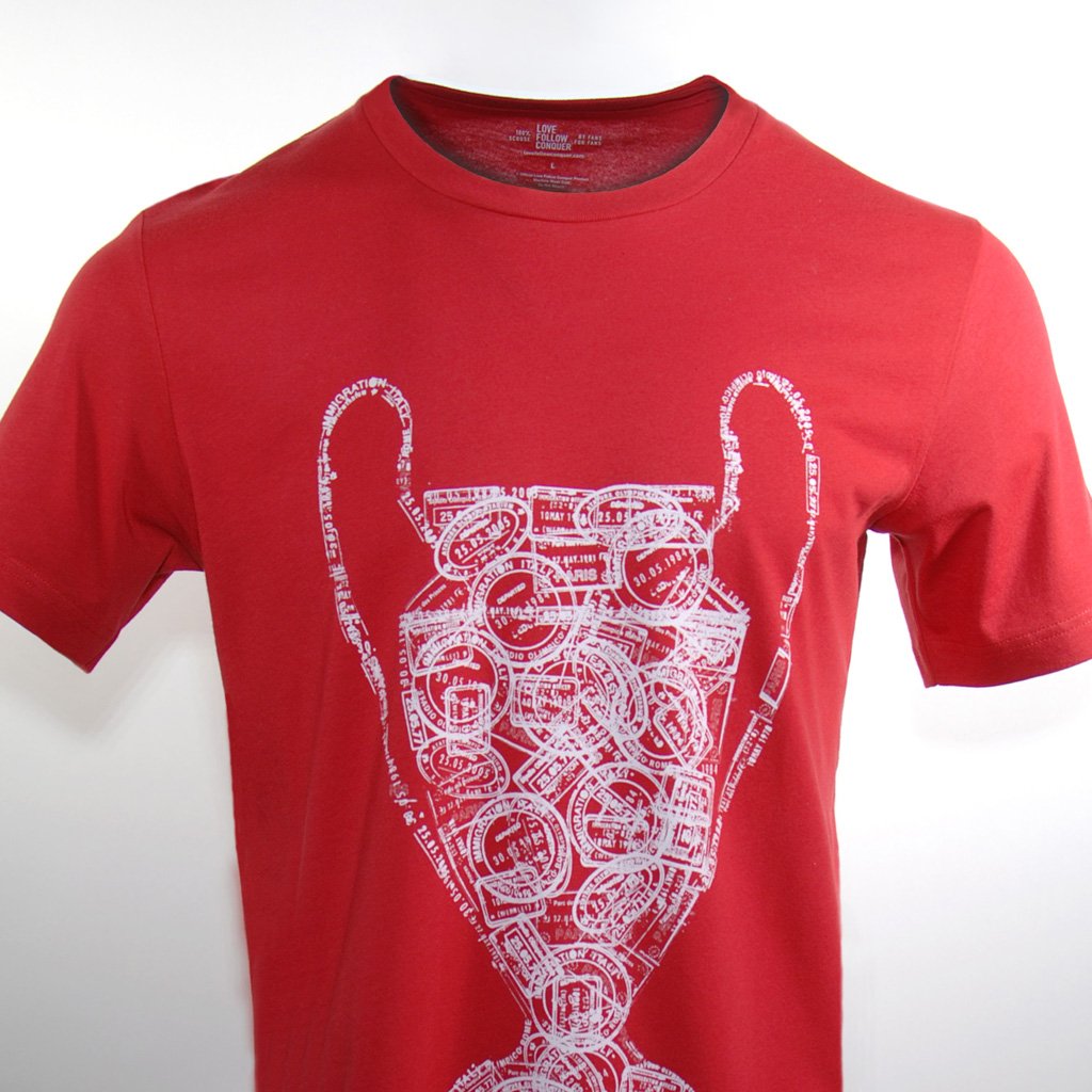 Love Follow Conquer T-Shirts Liverpool Old Big Ears red t-shirt