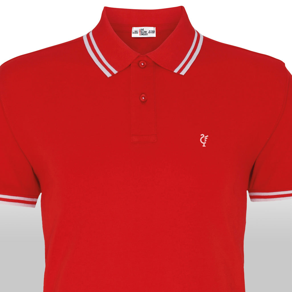 Love Follow Conquer Polos Liverpool Scouse 77 Polo Red/White