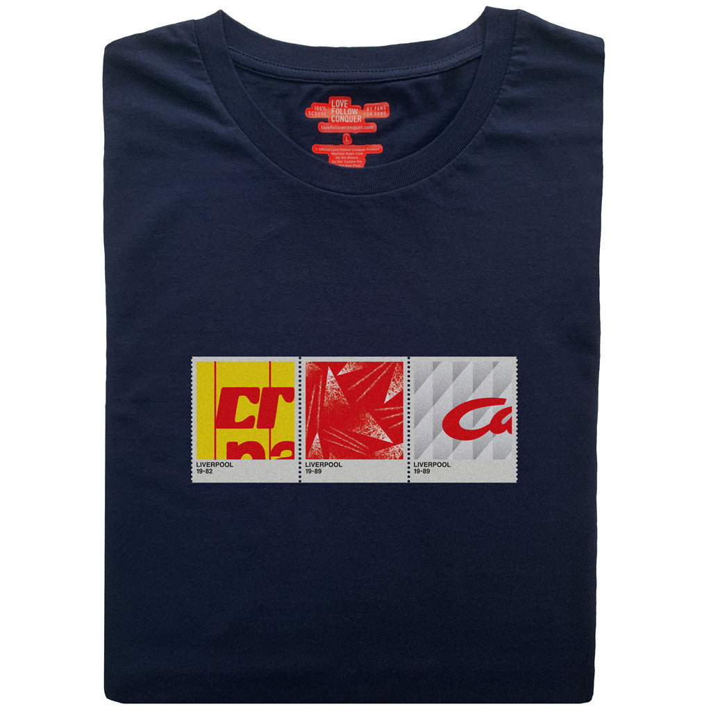 Love Follow Conquer T-Shirts Liverpool Retro 82-89 v3 navy t-shirt