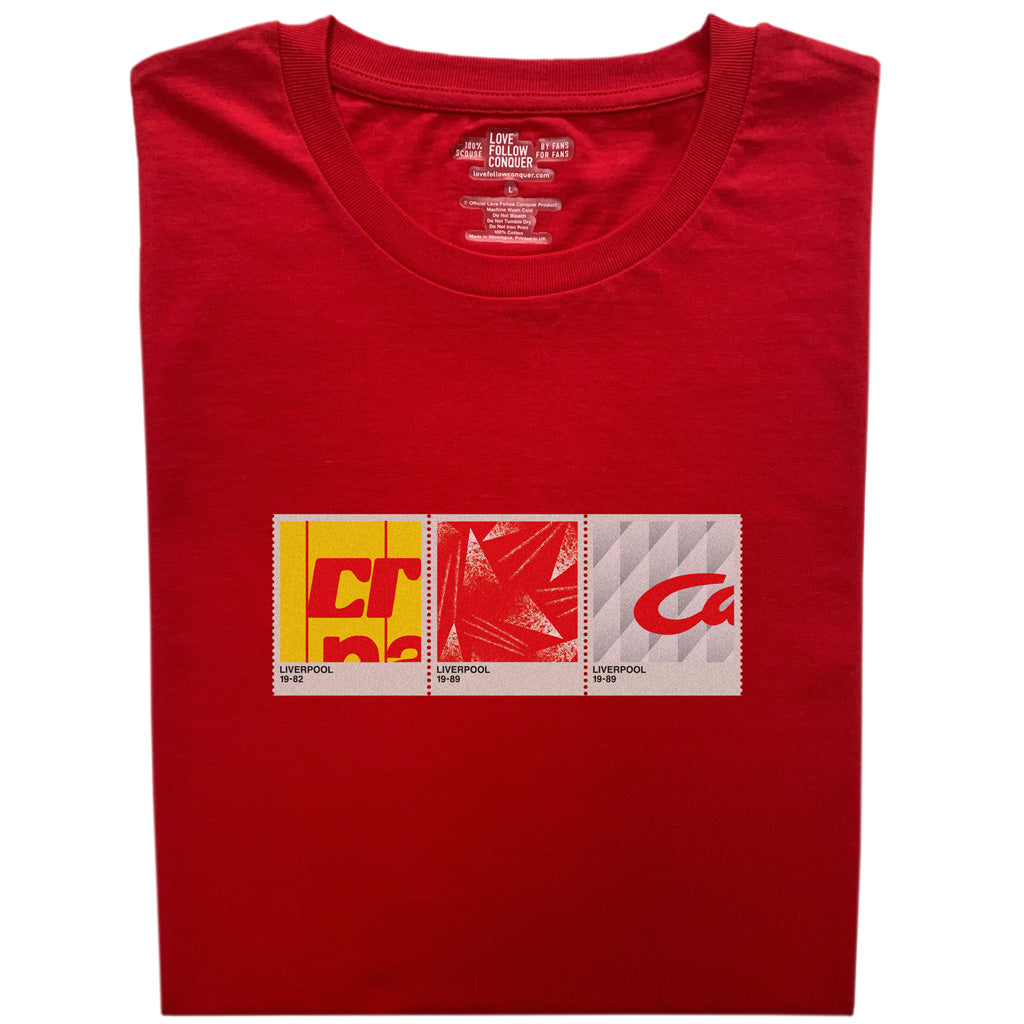Love Follow Conquer T-Shirts Liverpool Retro 82-89 v3 red t-shirt