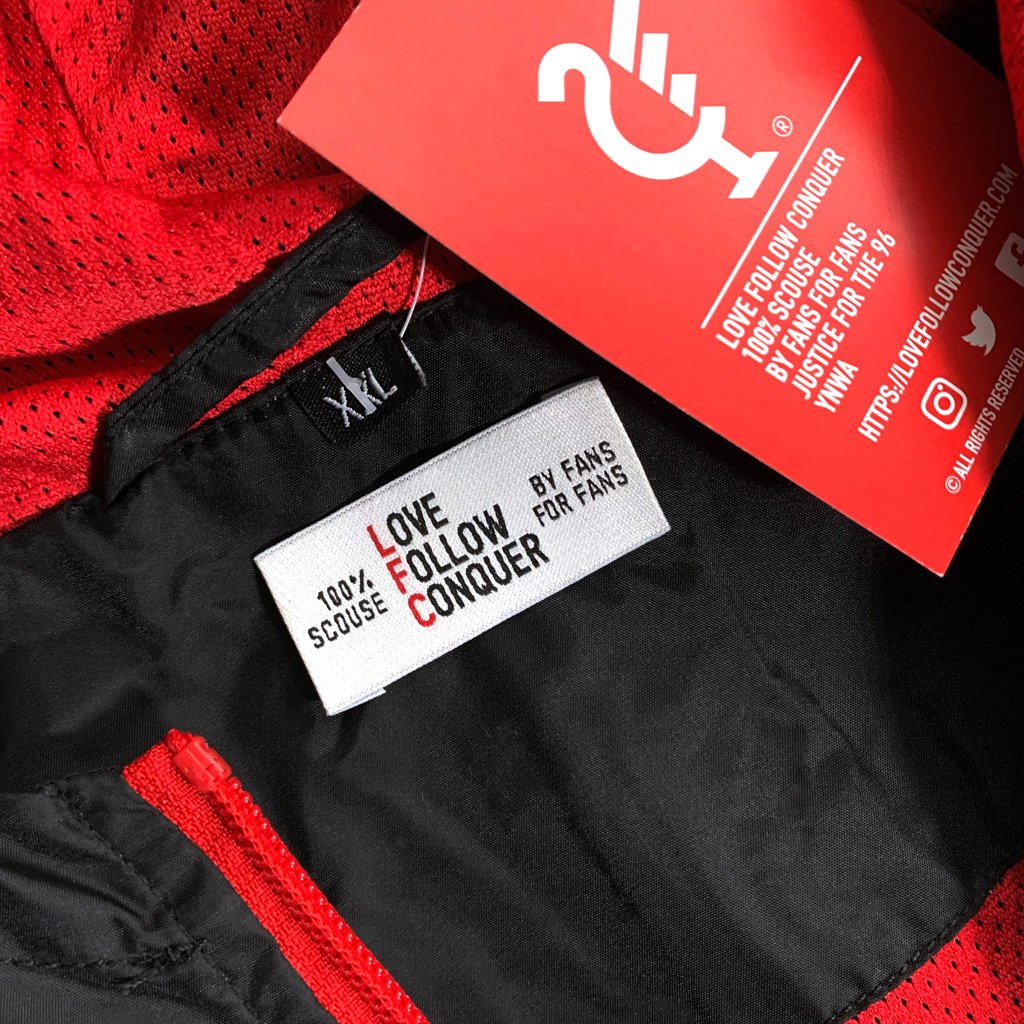 Love Follow Conquer Jackets Liverpool Scouse 77 Jacket Black Red