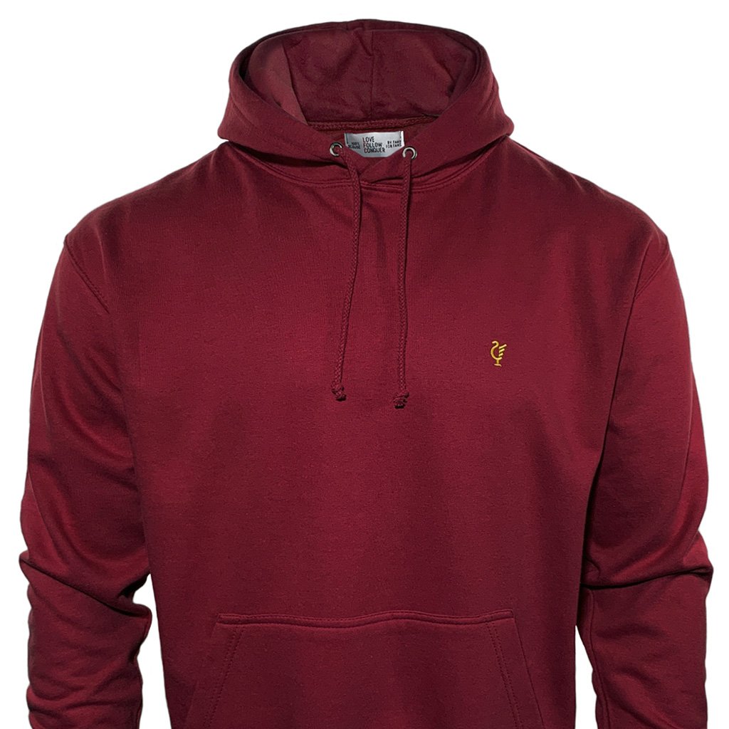Love Follow Conquer Hoodies Classic Liverpool Scouse 77 Classic burgundy hoodie