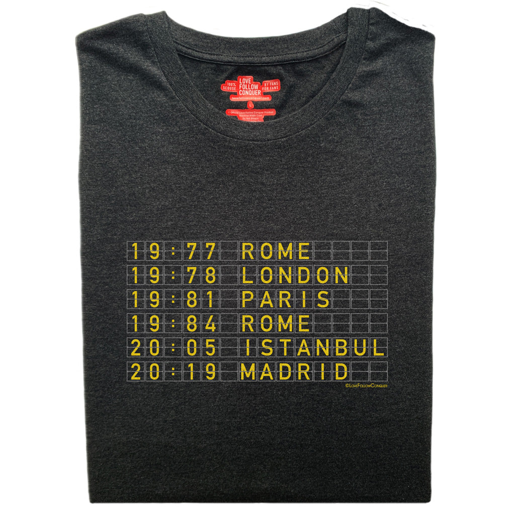 Liverpool 6 Times charcoal t-shirt
