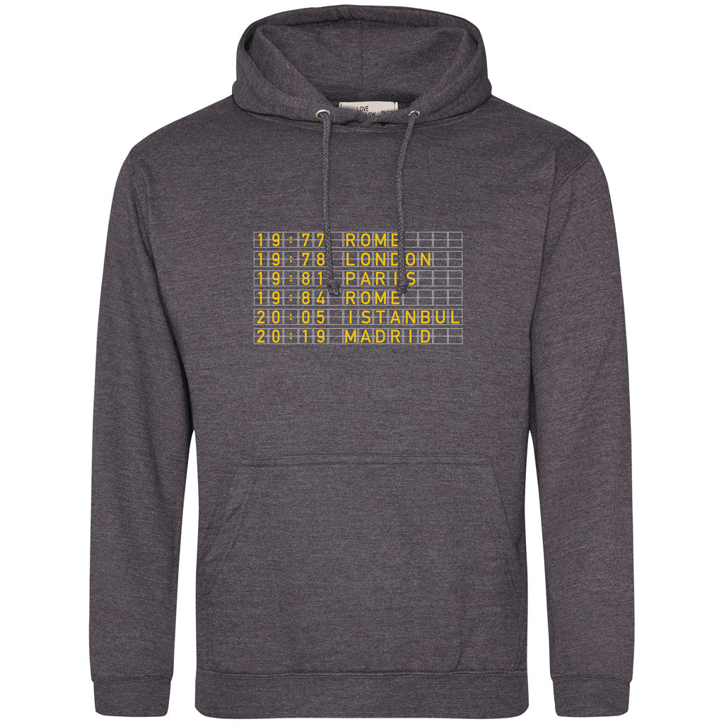 Love Follow Conquer Hoodies Classic Liverpool 6 Times Classic charcoal hoodie