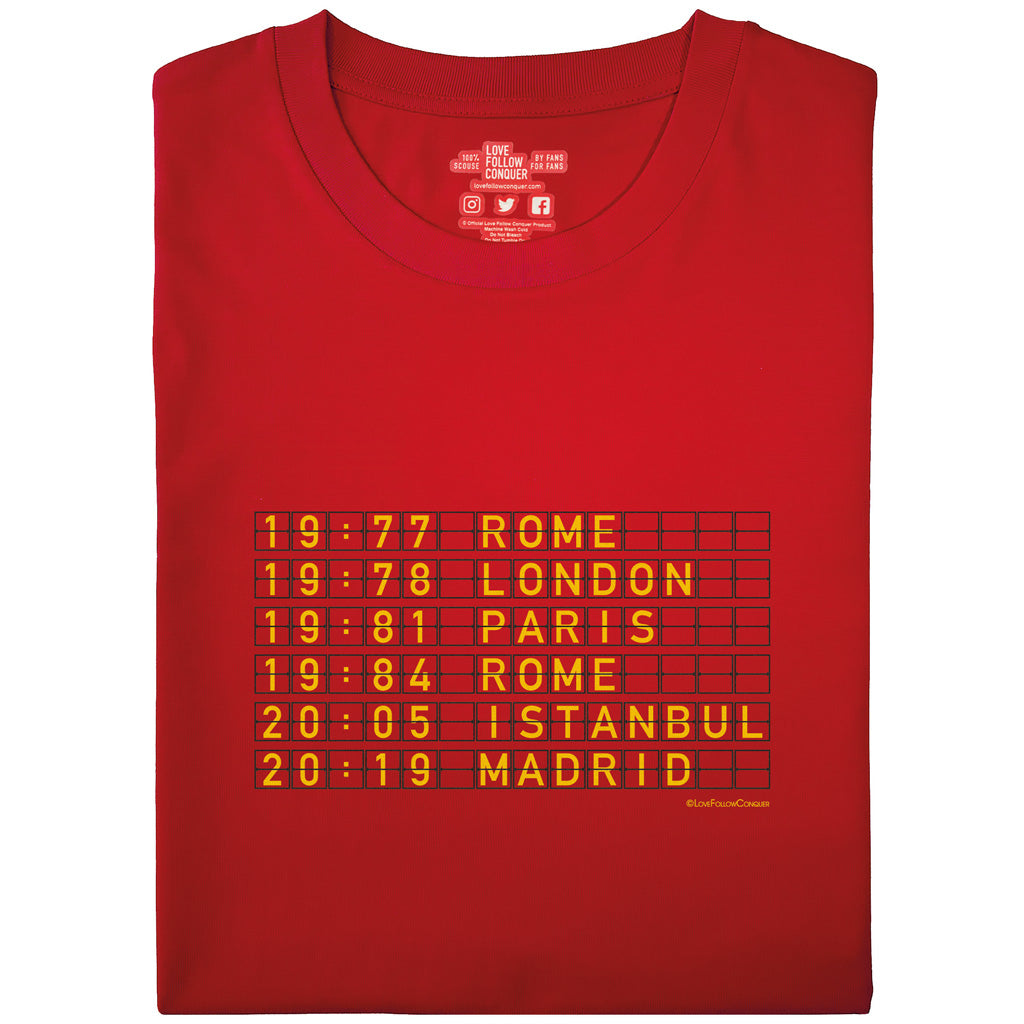 Love Follow Conquer T-Shirts Liverpool 6 Times red t-shirt
