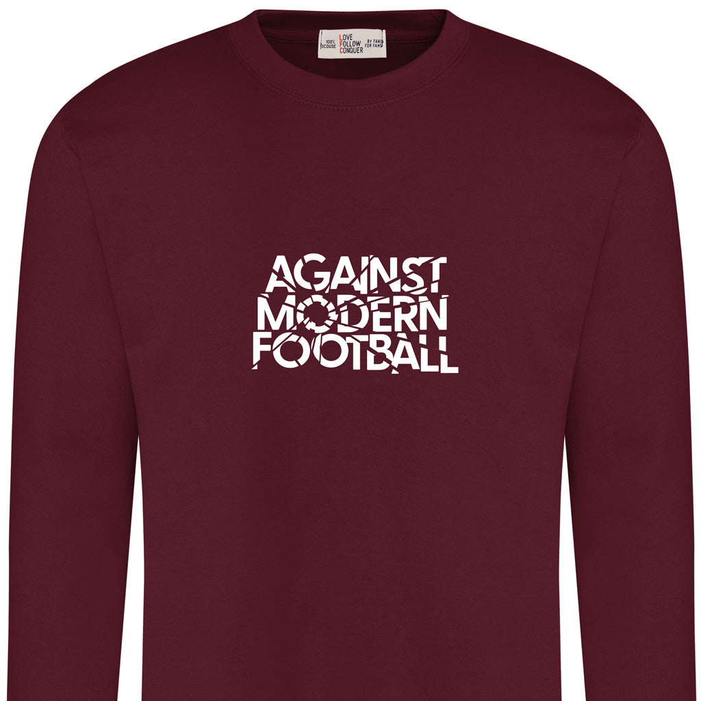 Love Follow Conquer Sweatshirts Liverpool Against Modern Football burgundy sweatshirt