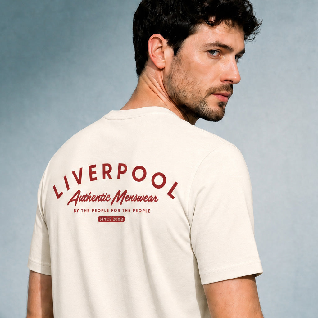 Love Follow Conquer T-Shirts Liverpool Menswear ecru t-shirt