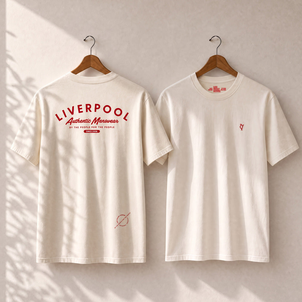 Love Follow Conquer T-Shirts Liverpool Menswear ecru t-shirt