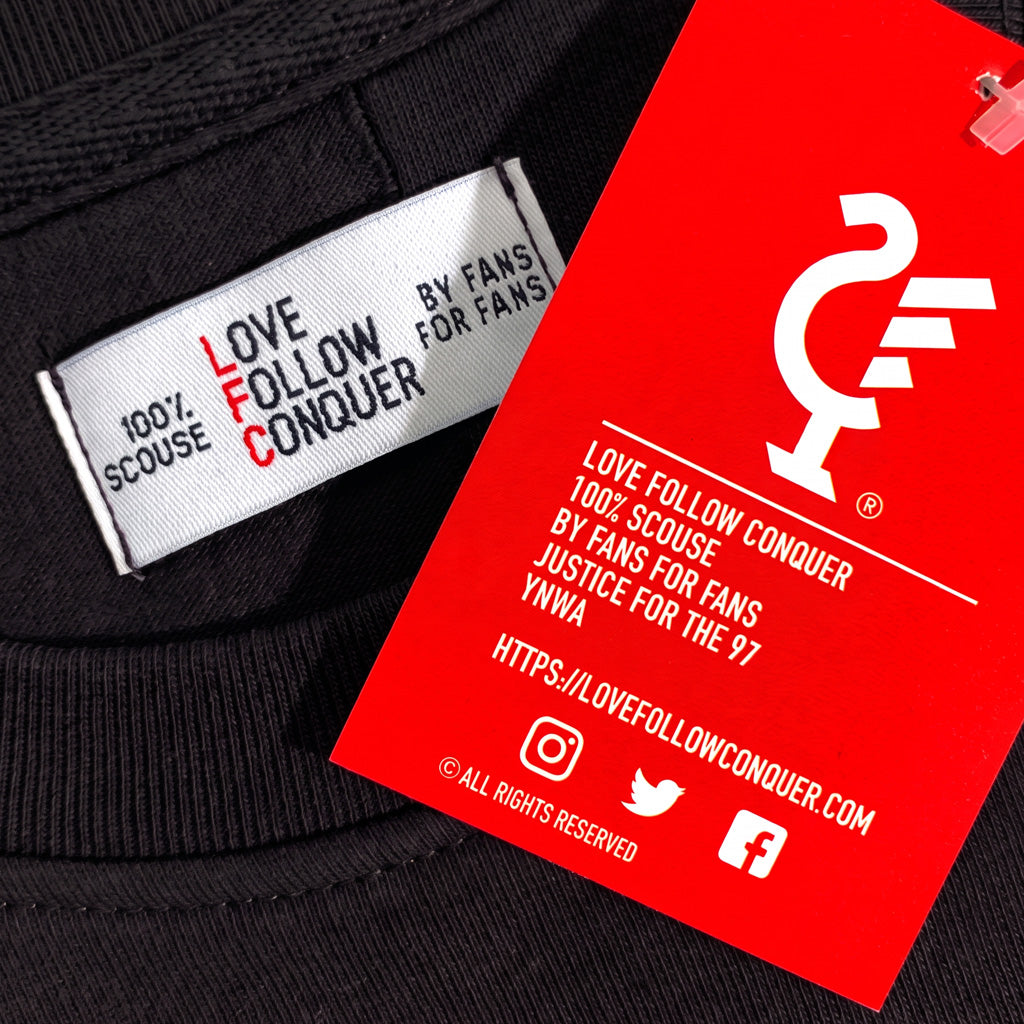 Love Follow Conquer Hoodies Classic Liverpool Menswear black hoodie