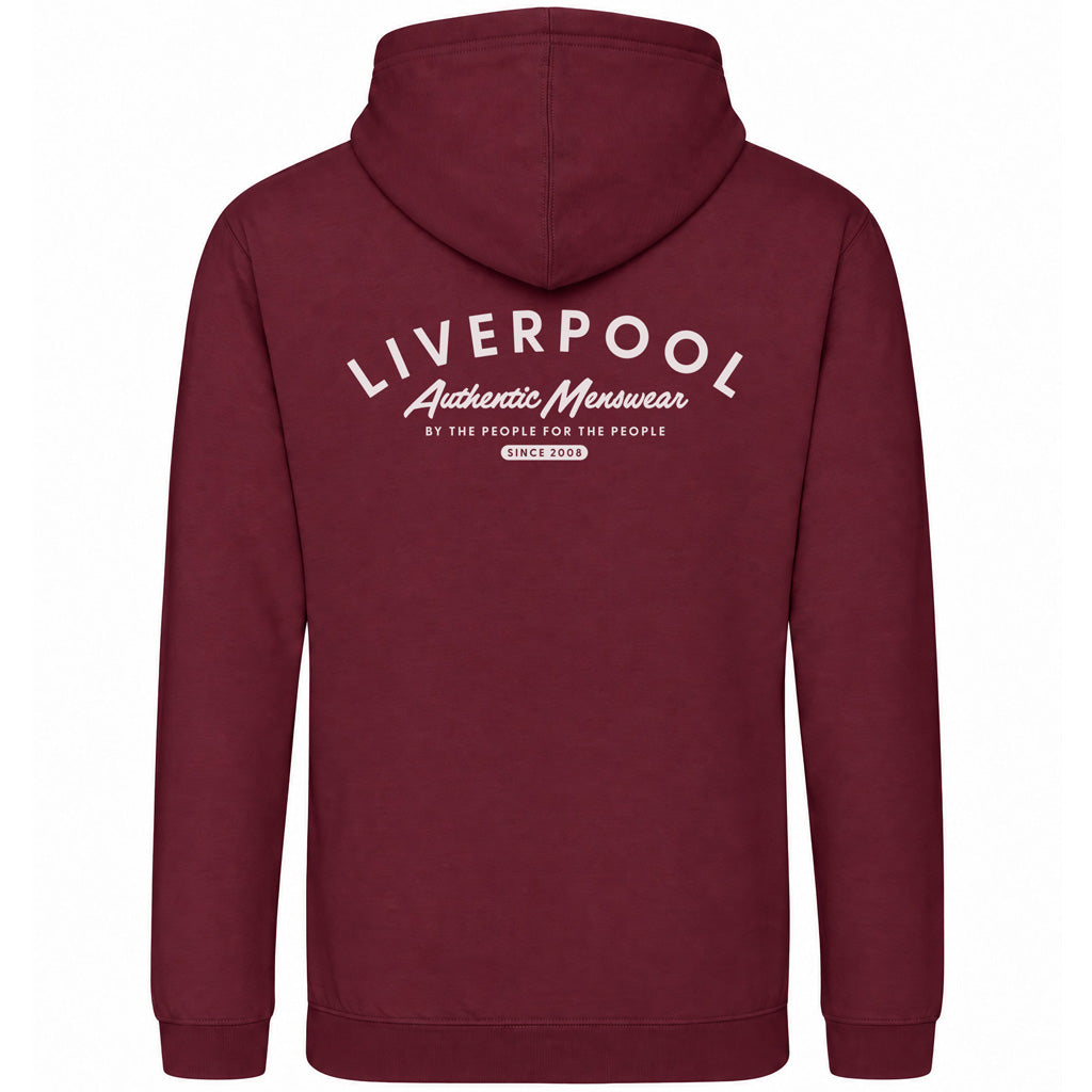 Love Follow Conquer Hoodies Classic Liverpool Menswear burgundy hoodie