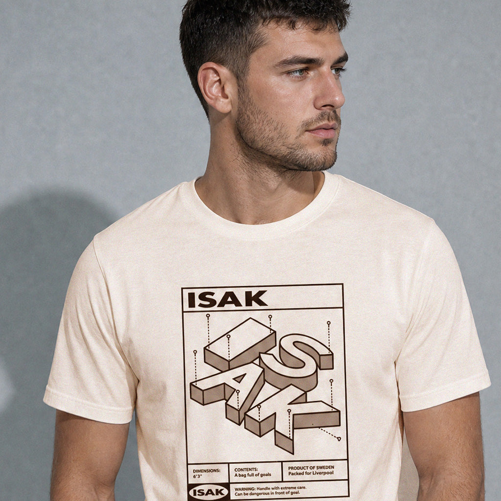 Love Follow Conquer T-Shirts Liverpool Isak inspired ecru t-shirt