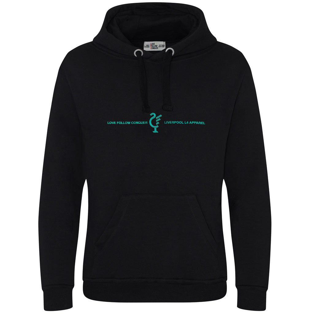 Love Follow Conquer Hoodie Liverpool L4 Premium black hoodie