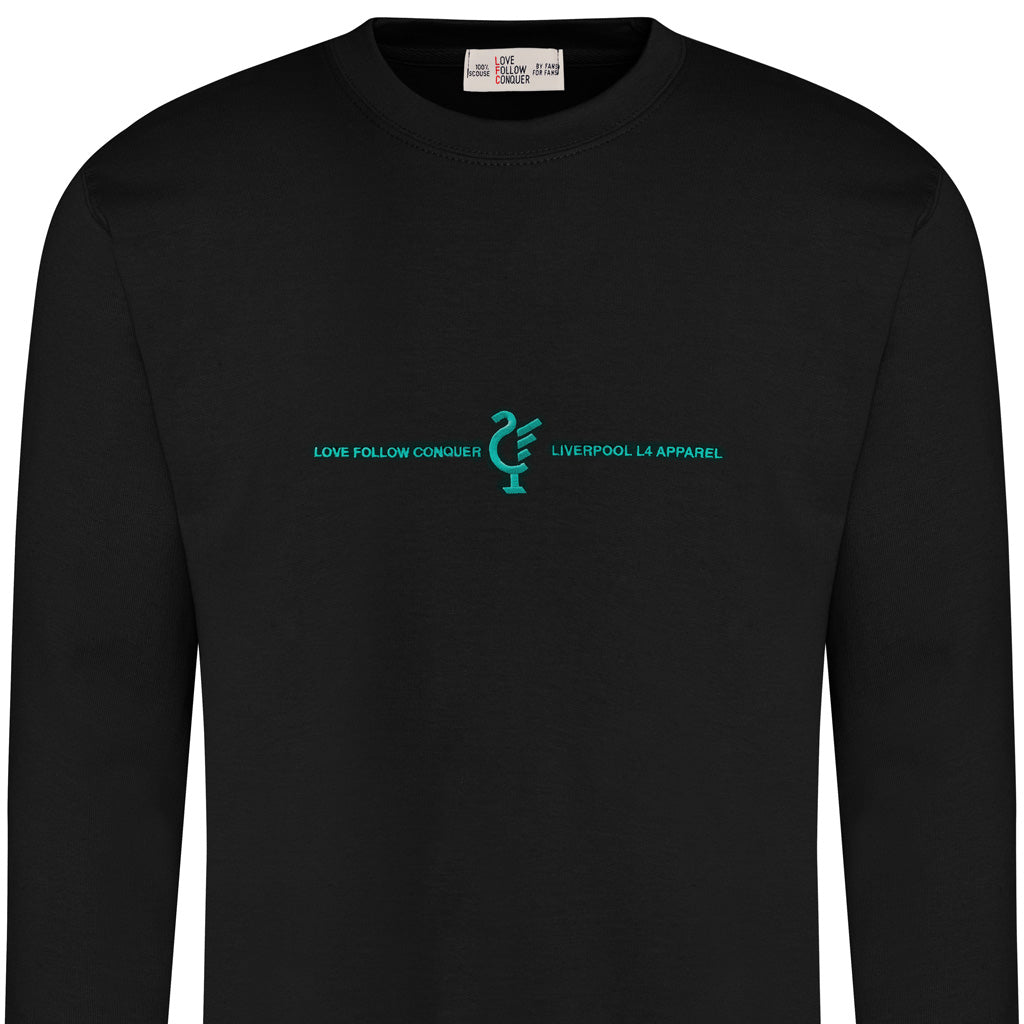 Love Follow Conquer Sweatshirts Liverpool L4 black sweatshirt