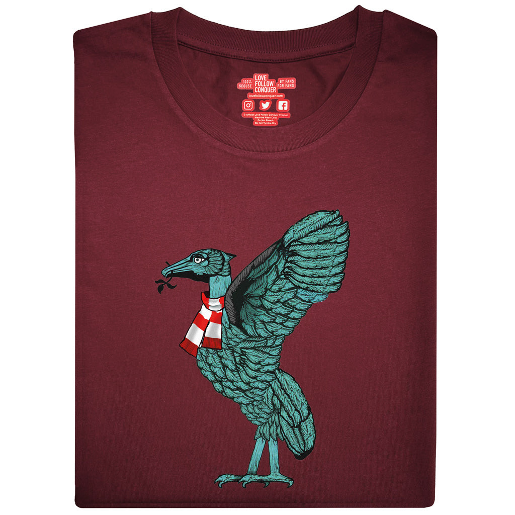 Love Follow Conquer T-Shirts Liverpool Liverbird burgundy t-shirt