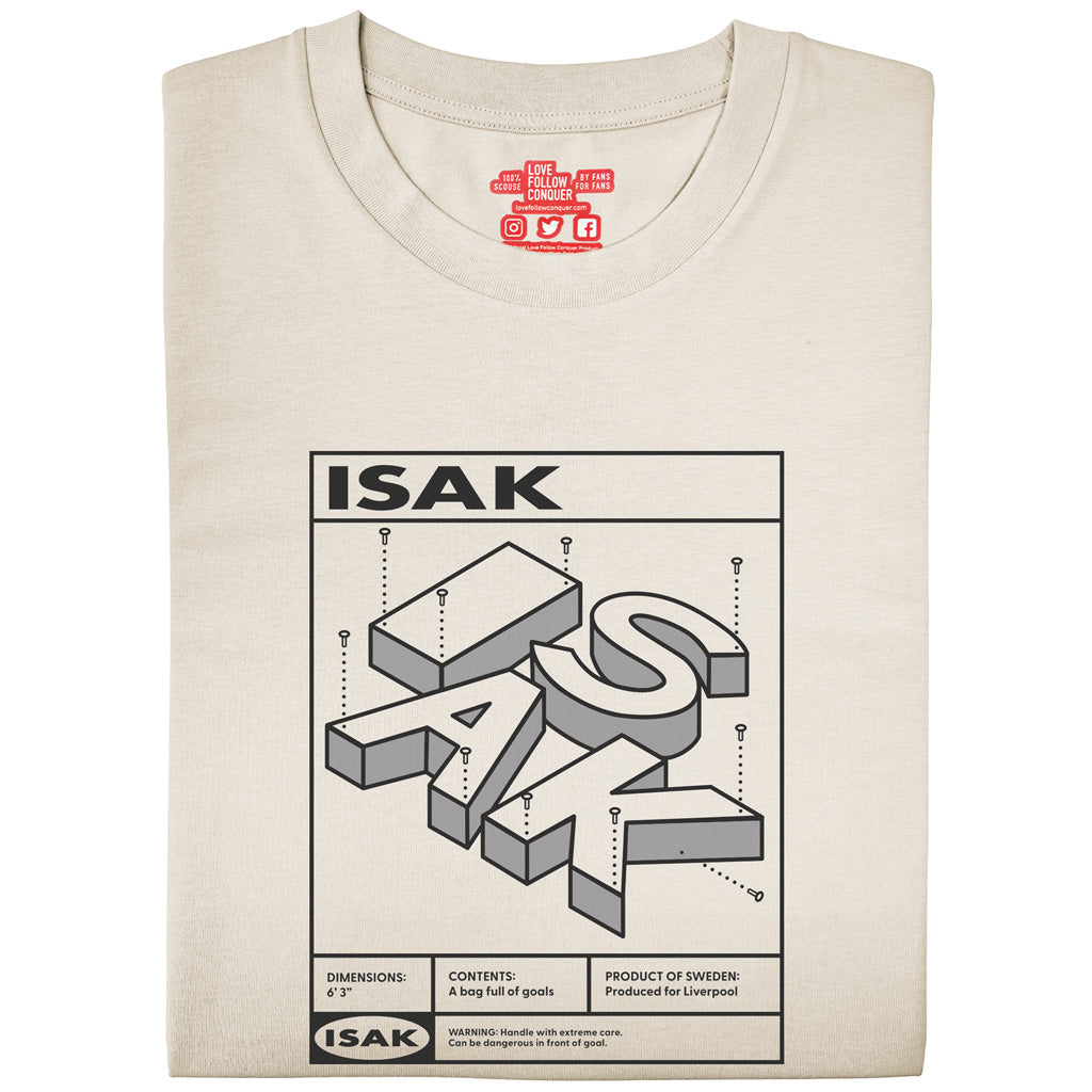 Love Follow Conquer T-Shirts Liverpool Isak inspired ecru t-shirt