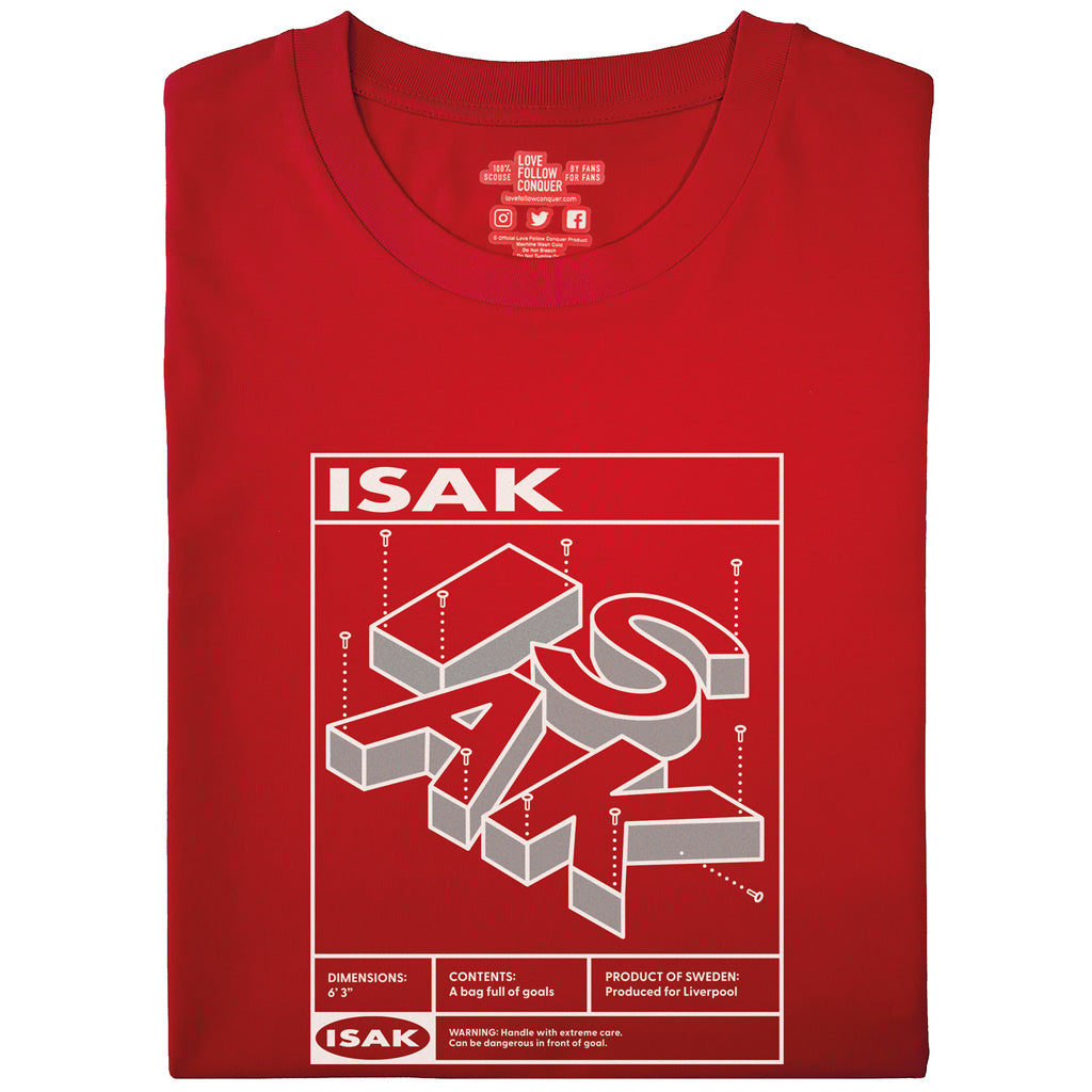 Love Follow Conquer T-Shirts Liverpool Isak inspired red t-shirt