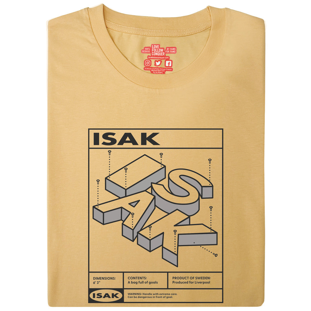 Love Follow Conquer T-Shirts Liverpool Isak inspired yellow t-shirt