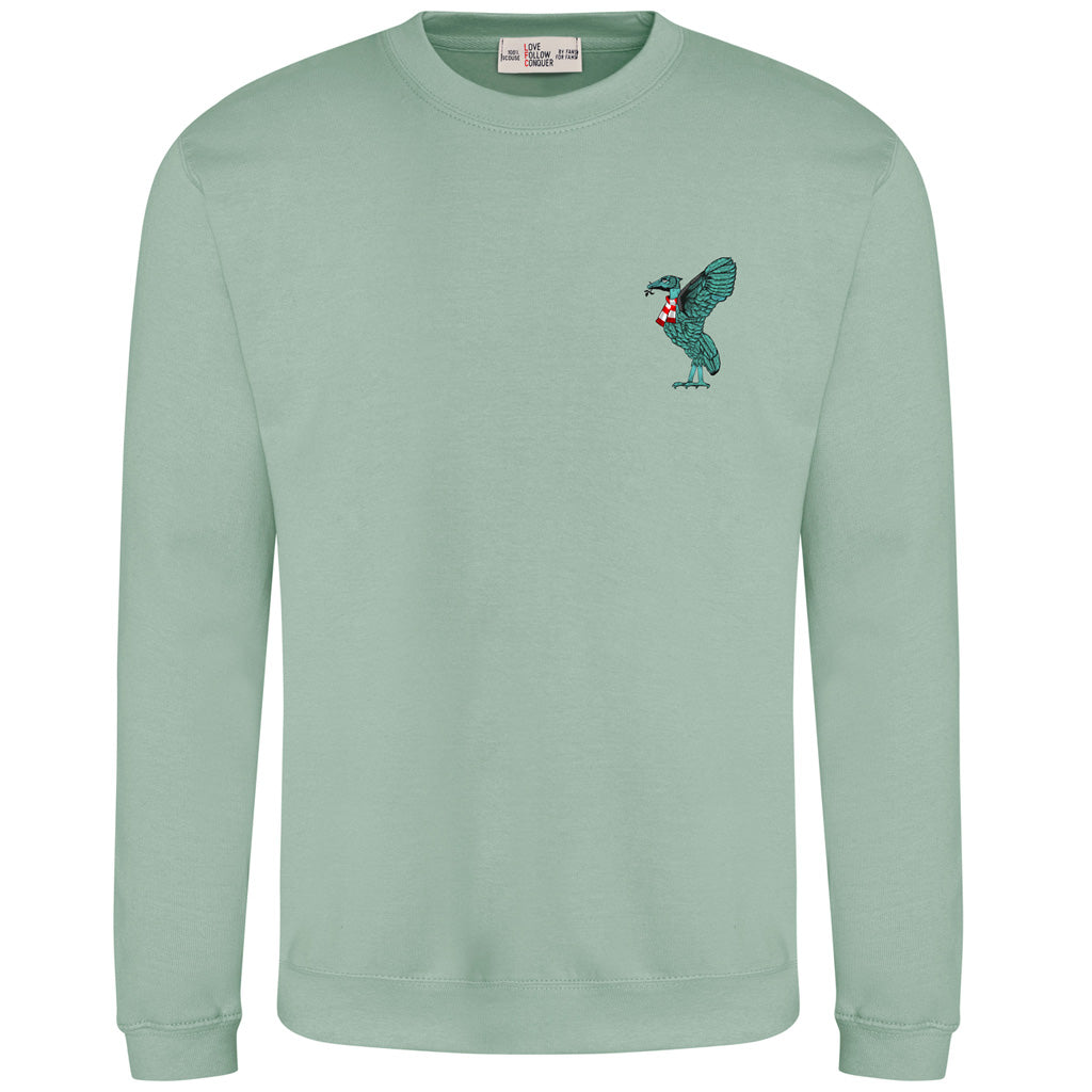 Love Follow Conquer Sweatshirts Liverpool Liverbird green sweatshirt