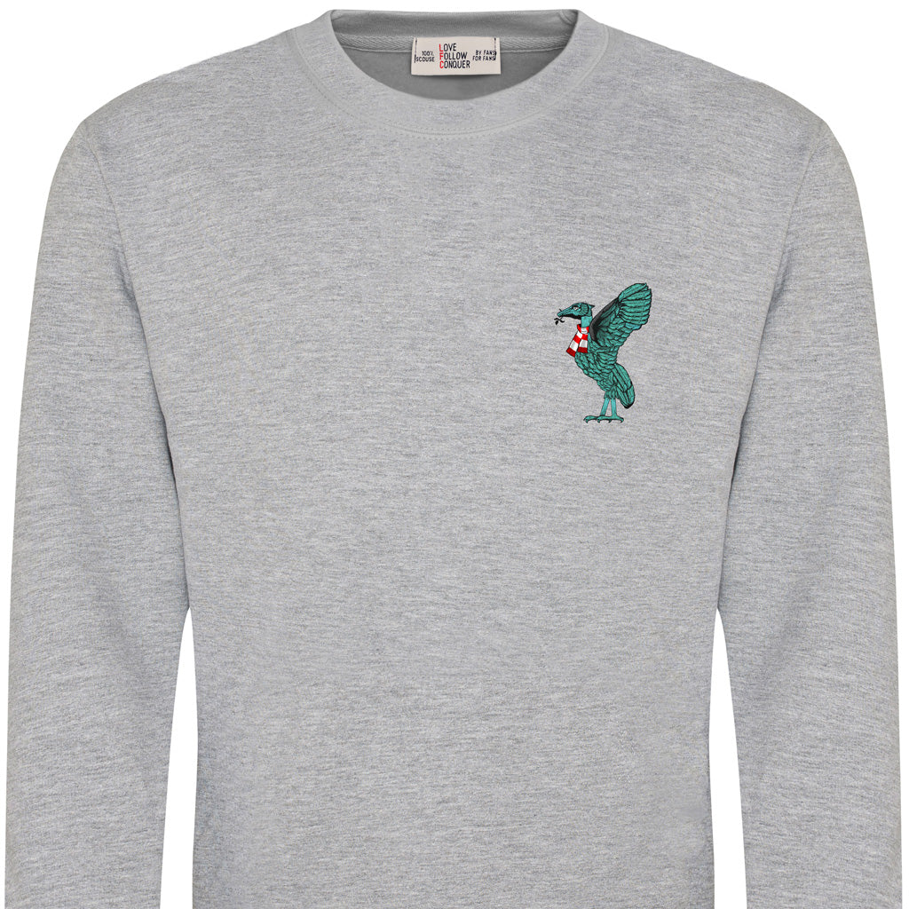 Love Follow Conquer Sweatshirts Liverpool Liverbird grey sweatshirt