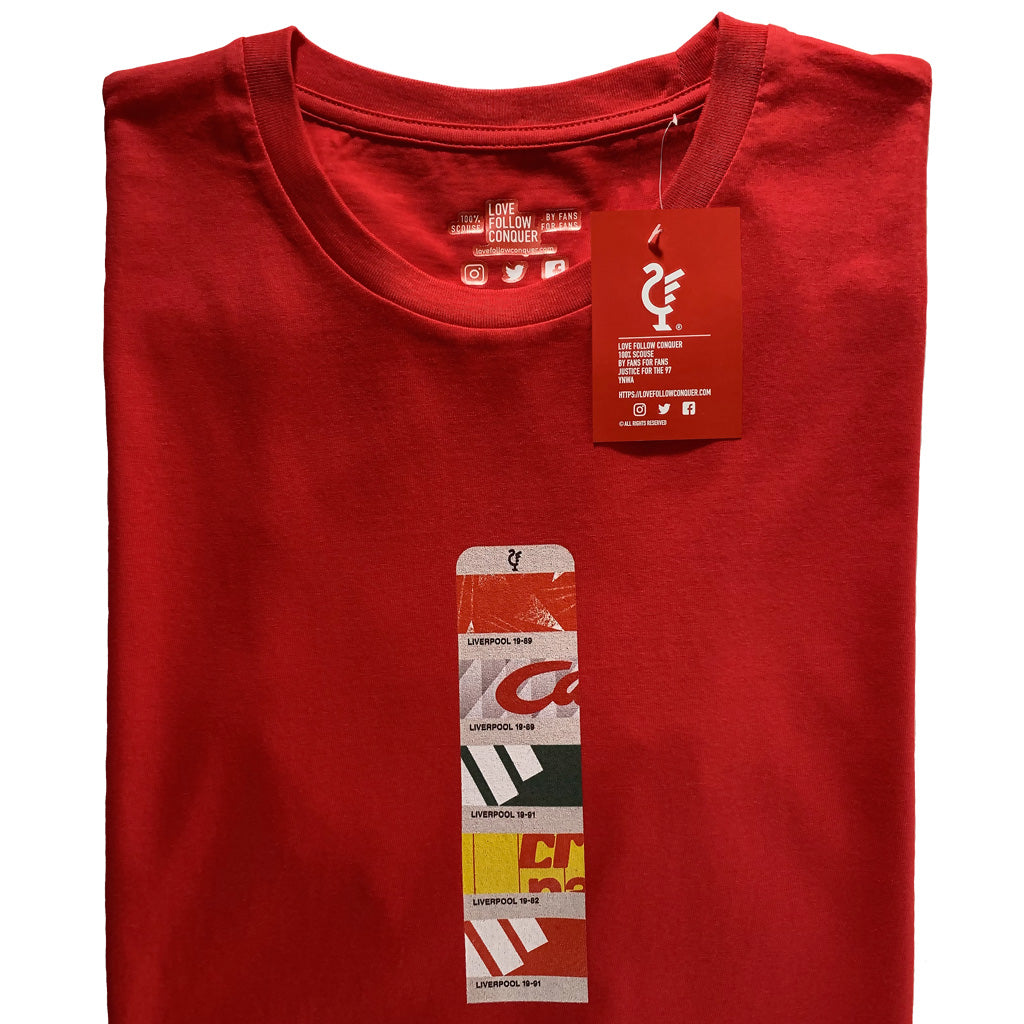 Love Follow Conquer T-Shirts OUTLET STORE Liverpool Retro 82-91 red t-shirt