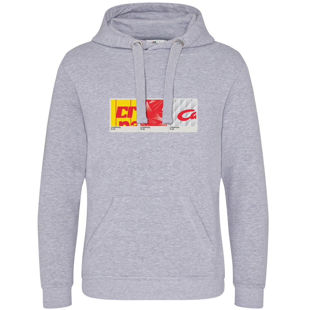 Love Follow Conquer Hoodie OUTLET STORE Liverpool Retro 1982-89 grey hoodie