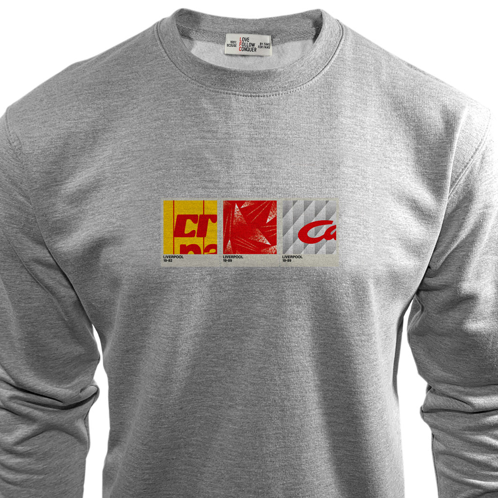 Love Follow Conquer Sweatshirts OUTLET STORE Liverpool Retro 1982-89 Sweatshirt grey