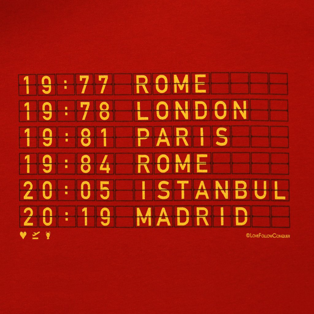 Liverpool 6 Times red t-shirt